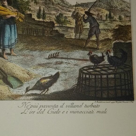 Giuseppe Zocchi vintage lithograph print Agosto - Picture 6 of 10